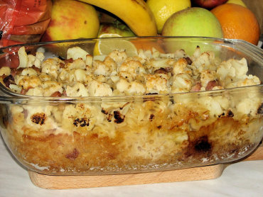 Zdjęcie potrawy Zapiekanka makaronowa z kalafiorem i boczkiem