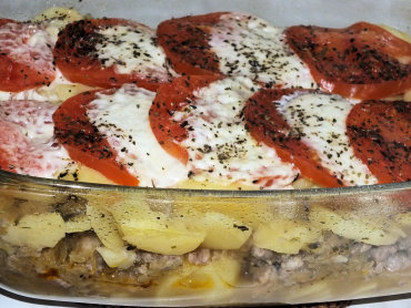 Zdjęcie potrawy Jesienna zapiekanka z mielonym mięsem i mozzarellą