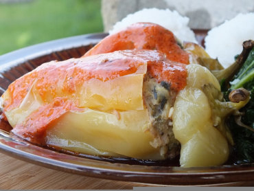 Zdjęcie potrawy Papryka stożkowa faszerowana mielonym mięsem i cukinią