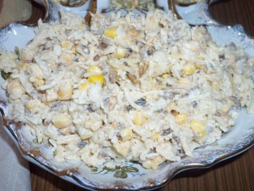Zdjęcie potrawy Sałatka z kurczakiem, ryżem i słonecznikiem