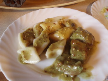 Zdjęcie potrawy Polędwiczki wieprzowe w sosie pieprzowym z kopytkami