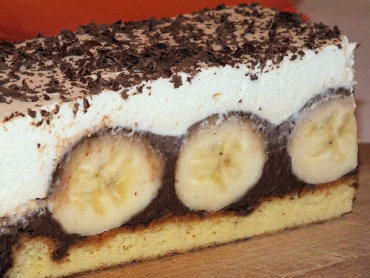 Zdjęcie potrawy Czekoladowo-bananowe ciasto na biszkopcie