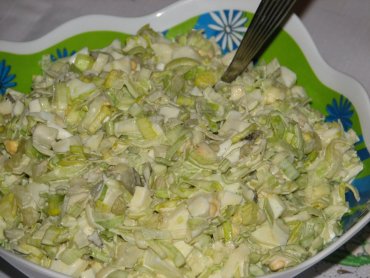 Zdjęcie potrawy Zielono mi - czyli sałatka z porem i ogórkami kiszonymi