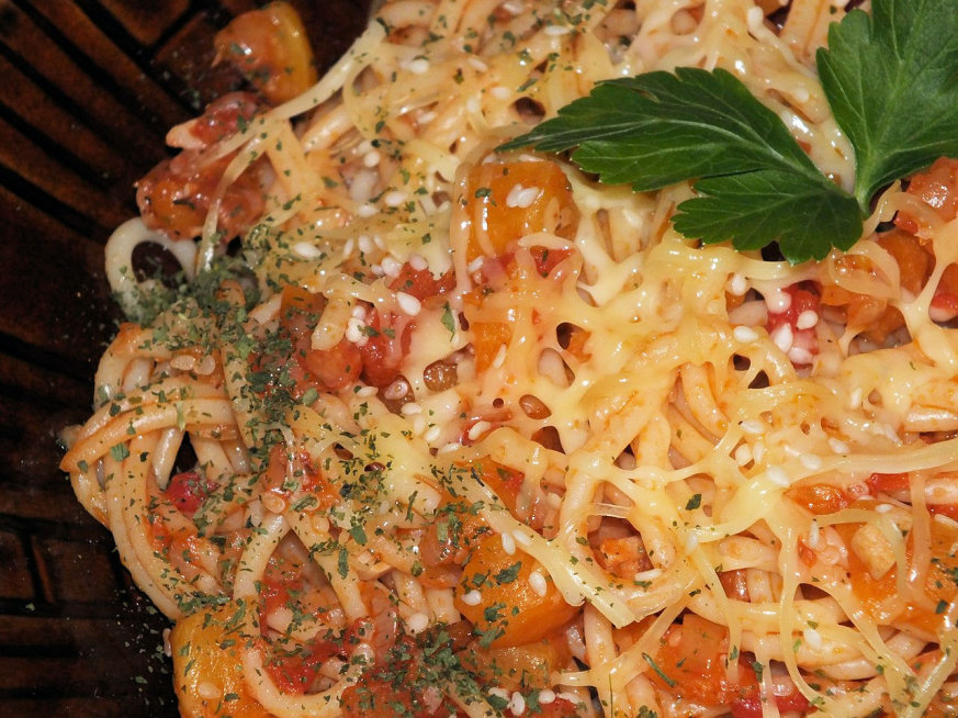 Spaghetti z dynią i pomidorami - zdjęcie 3