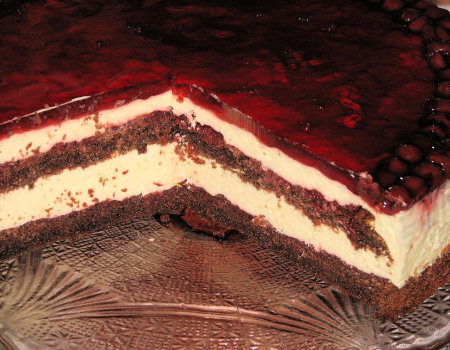 Tort serowo-wiśniowy z galaretką