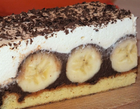 Czekoladowo-bananowe ciasto na biszkopcie