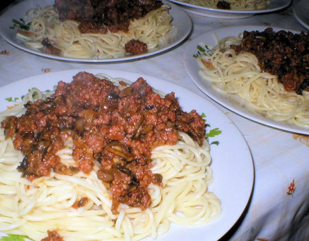 Pieczarkowe spaghetti
