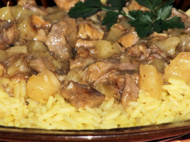 Zdjęcie potrawy Curry z wieprzowiną i ananasem w sosie słodko-kwaśnym