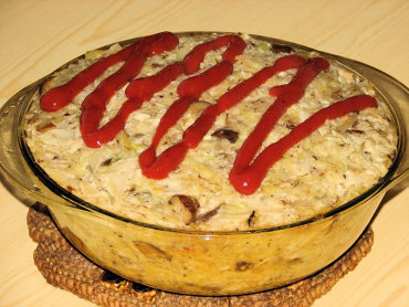 Zdjęcie potrawy Zapiekanka ziemniaczana z grzybami i kapustą