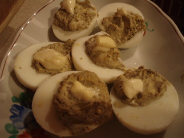 Zdjęcie potrawy Jajka nadziewane farszem pieczarkowym
