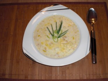 Zdjęcie potrawy Zupa serowo-porowa z mięsem mielonym