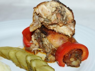 Zdjęcie potrawy Faszerowane udka z mięsem mielonym i pieczarkami