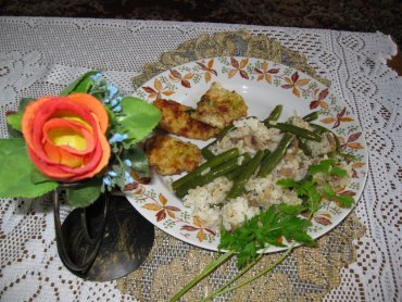 Zdjęcie potrawy Ryż z zieloną fasolką i pieczarkami