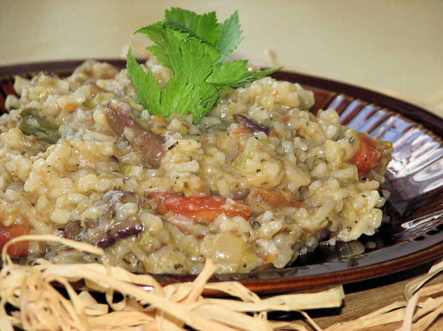 Potrawka ryżowa z grzybami