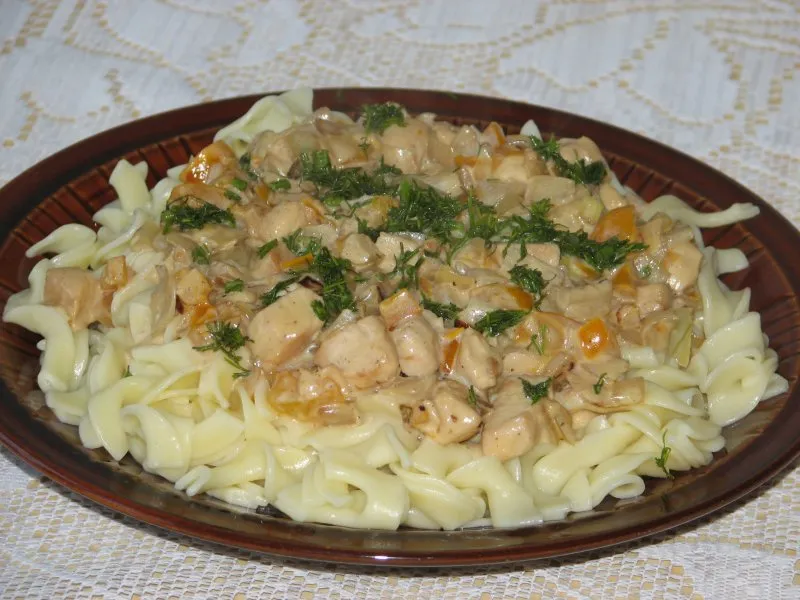 Makaron z kurczakiem i serkiem mascarpone