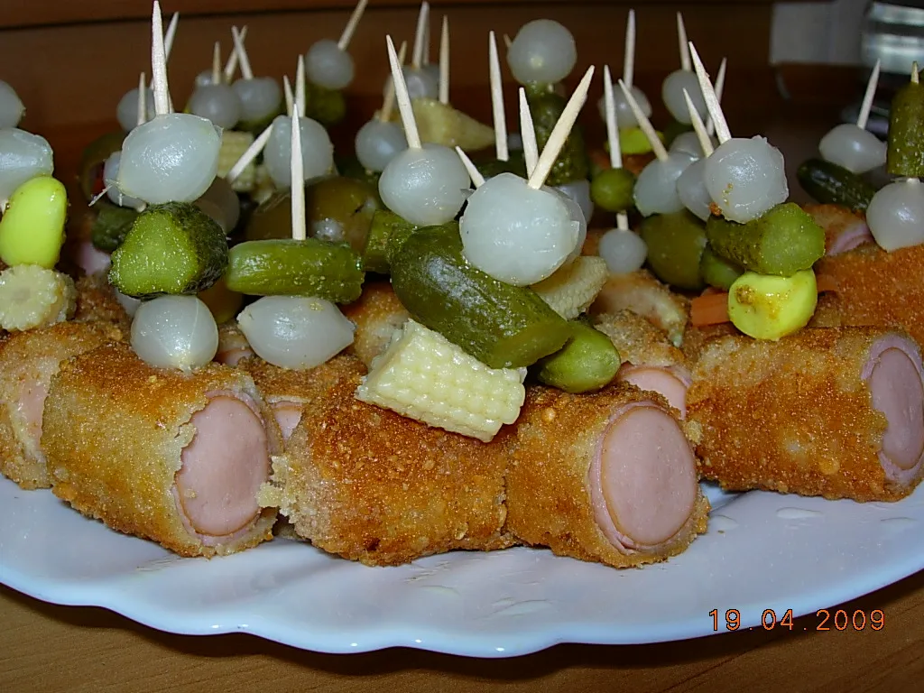 Parówki w panierce parmezanowej