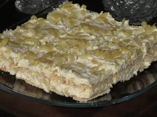 Rafaello — migdały i wiórki kokosowe z budyniem na krakersach - 2