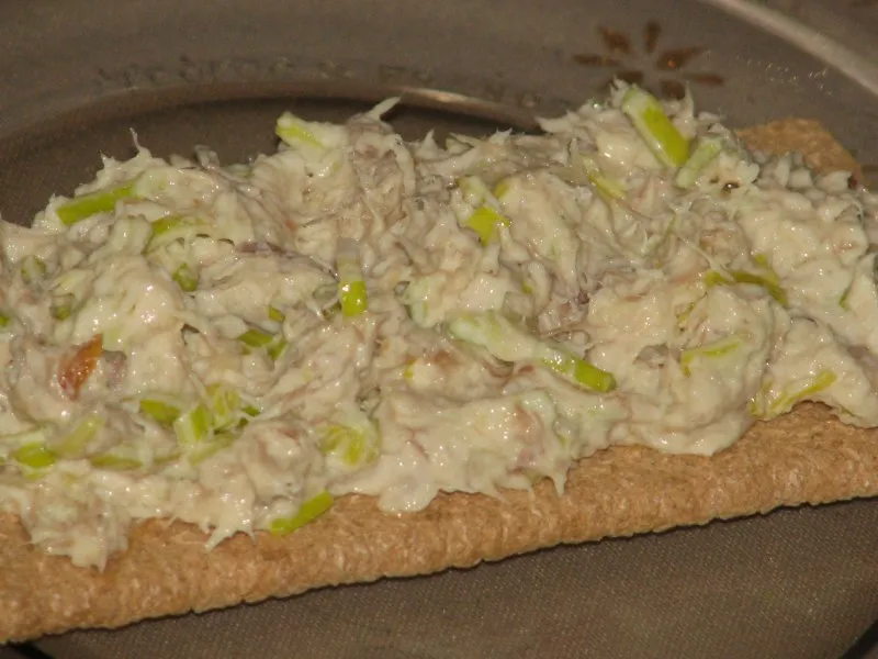 Pasta z wędzonej makreli i pora