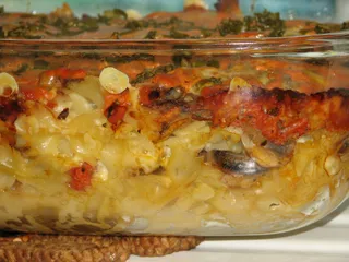 Zapiekanka wegetariańska z makaronem - 1