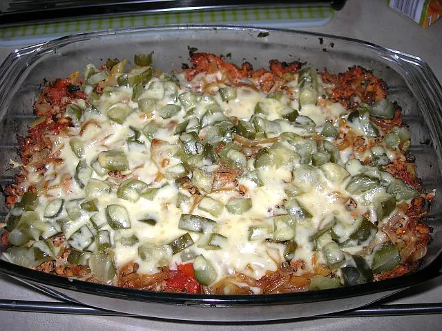 Zapiekanka z makaronem penne i szpinakiem