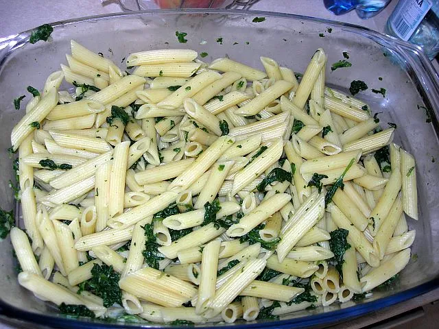 Makaron penne ze szpinakiem