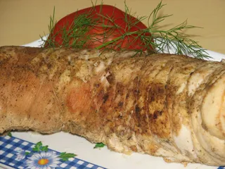 Boczek faszerowany kiełbaską - 4