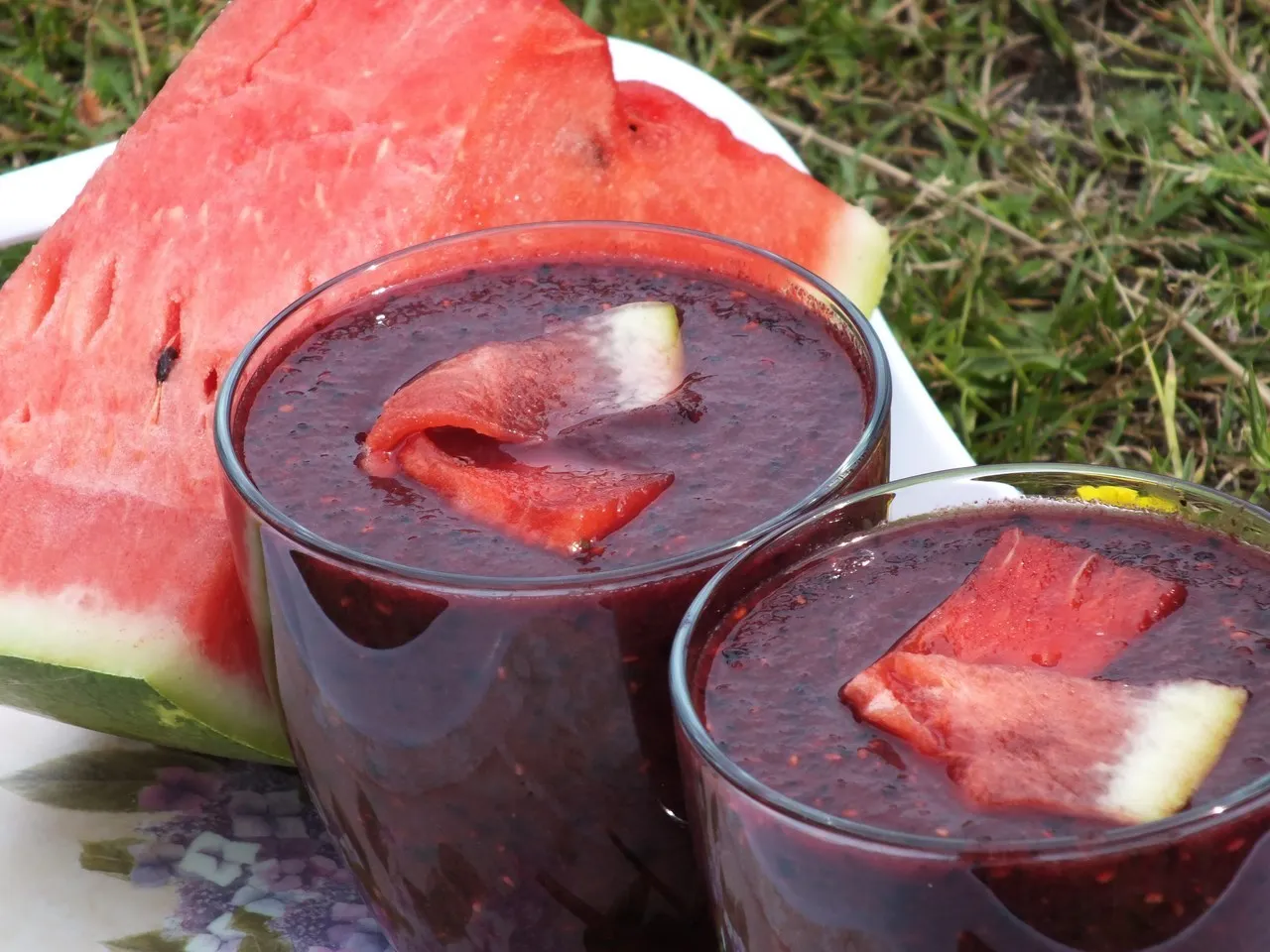 Arbuzowe smoothie z jagodami
