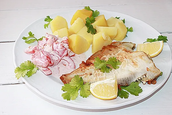 Smażona flądra