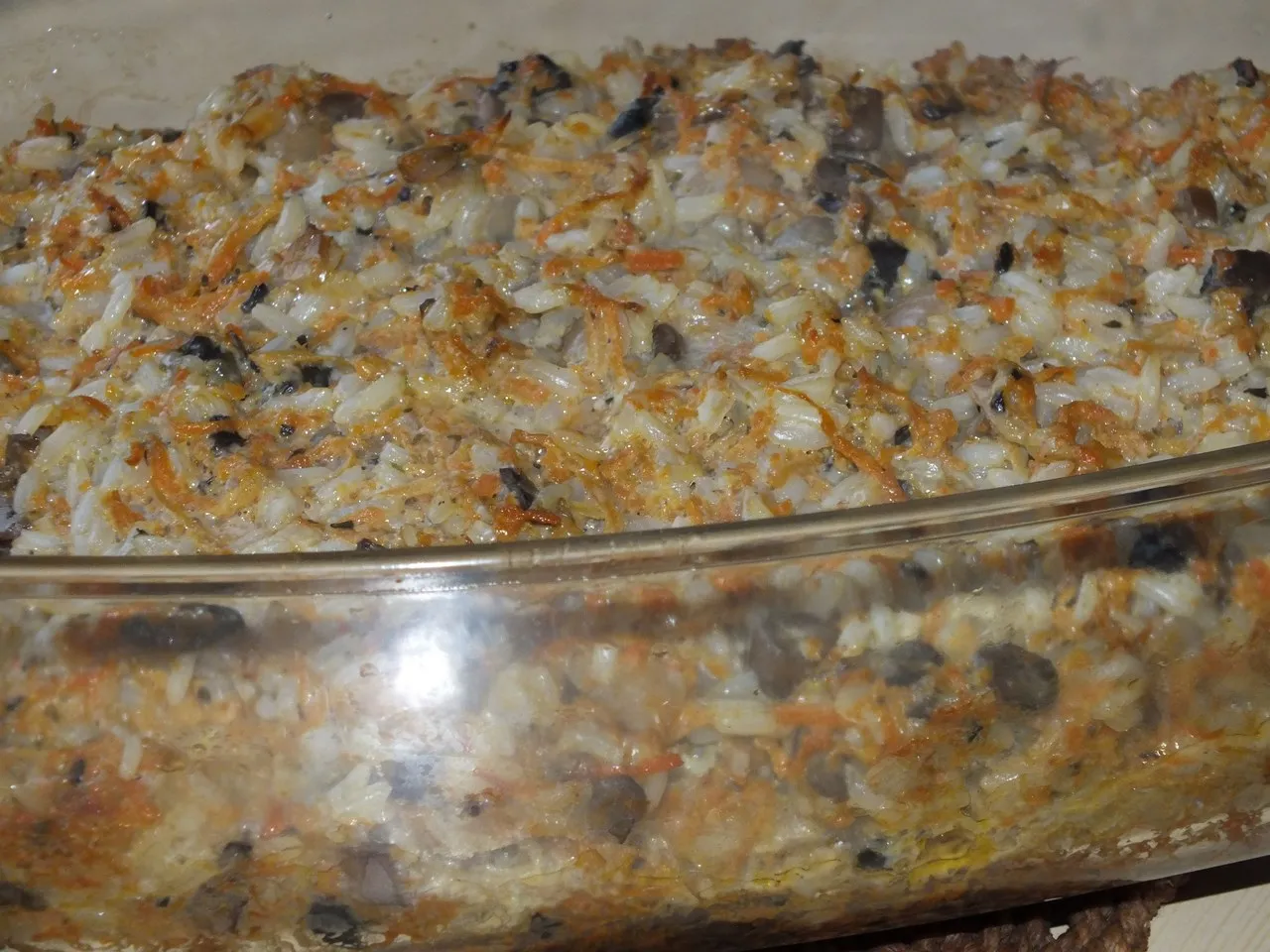 Zapiekanka ryżowa z pieczarkami - wersja dla wegetarian
