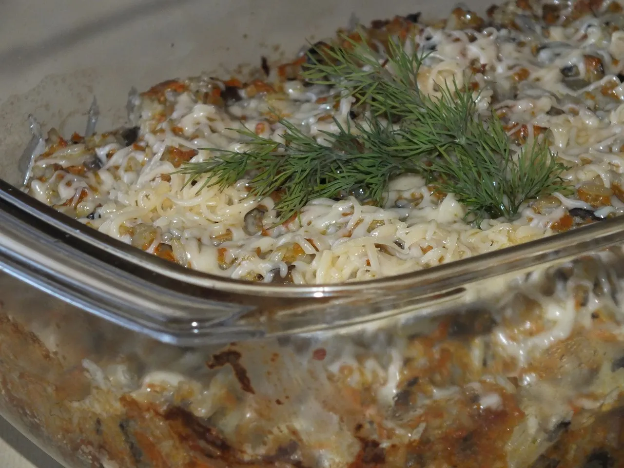 Zapiekanka ryżowa z pieczarkami - wersja dla wegetarian