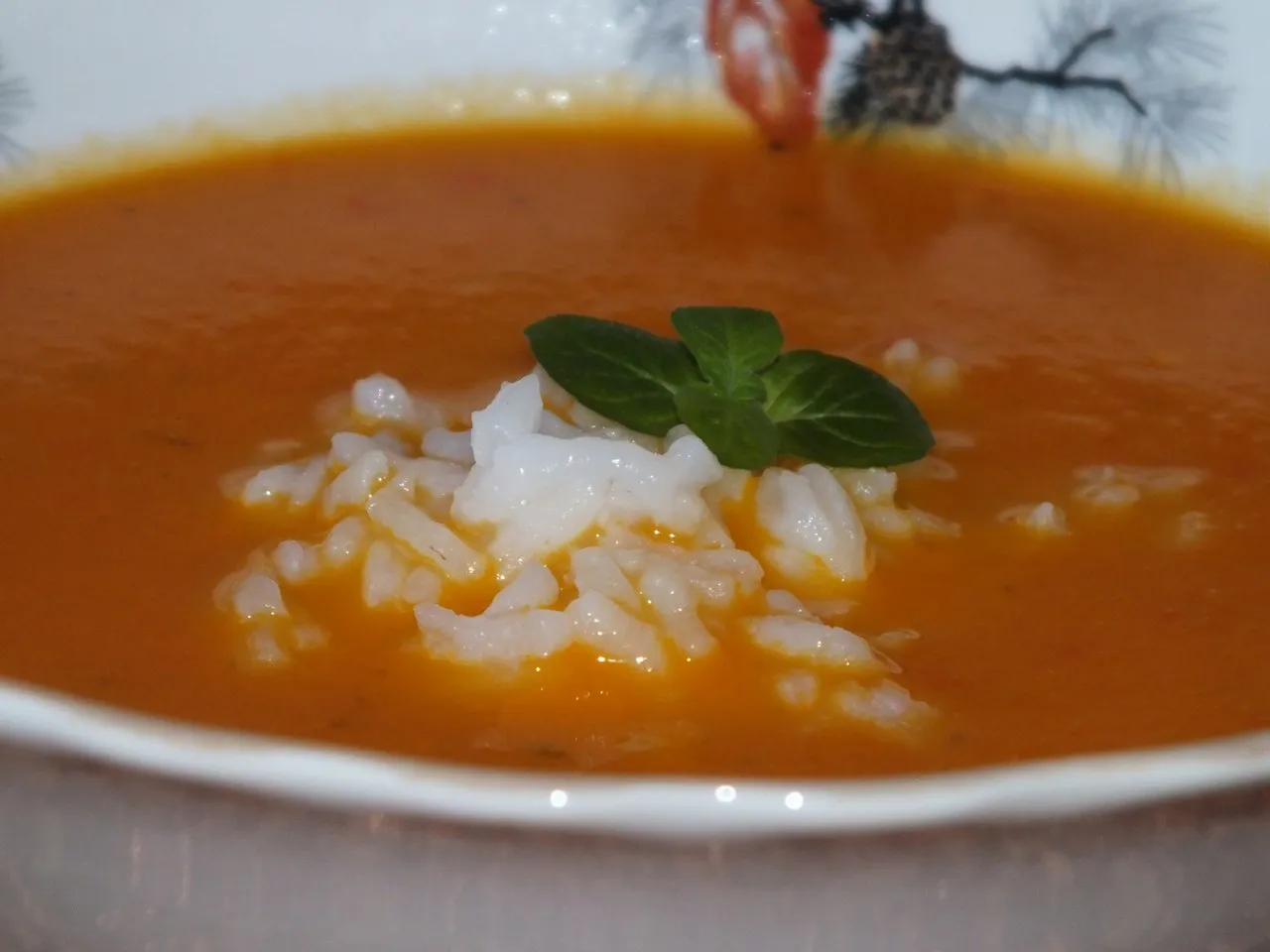 Pomarańczowa zupka z ryżem