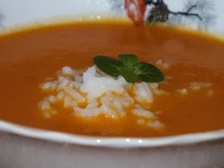 Pomarańczowa zupka z ryżem - 1