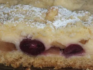 Kruche ciasto z masą jabłkowo-czereśniową i budyniem - 20
