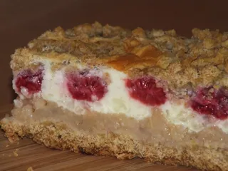 Ciasto z masą gruszkową i budyniową na kruchym pełnoziarnistym spodzie - 1