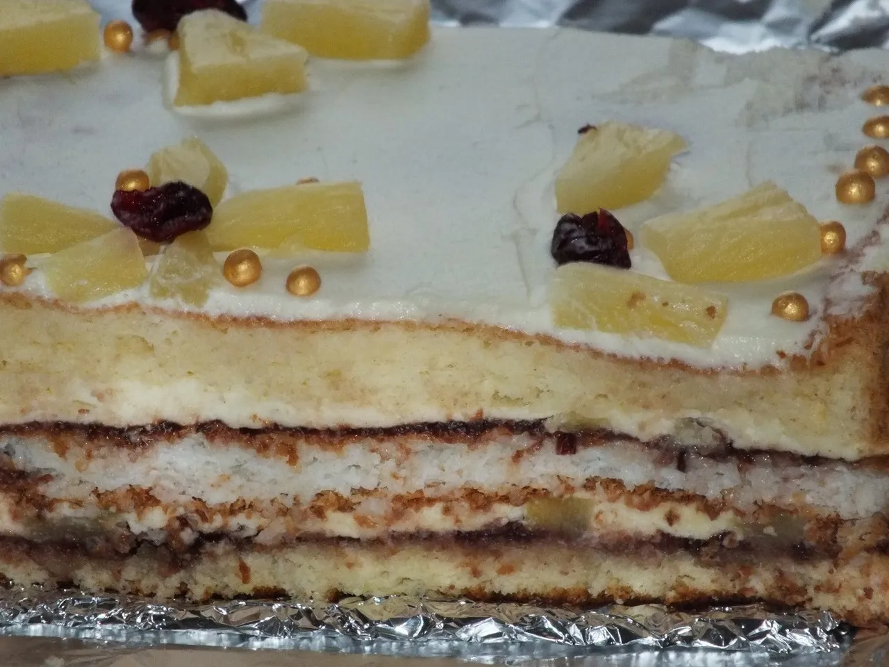 Ciasto ananasowe z bezą kokosową