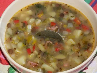 Zupa ziemniaczana z soczewicą na kolorowo - 1