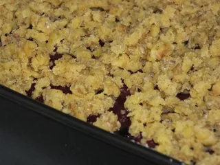 Kruchy, razowy przekładaniec z masą owocową i piankową - 21
