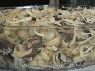 Zapiekanka makaronowa z patisonem, szynką i pieczarkami - 25