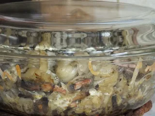 Zapiekanka makaronowa z patisonem, szynką i pieczarkami - 28