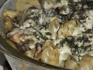 Zapiekanka makaronowa z patisonem, szynką i pieczarkami - 30