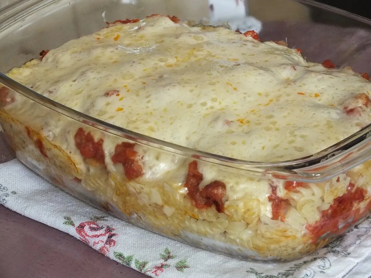 Zapiekanka makaronowa z mielonym mięsem i dynią