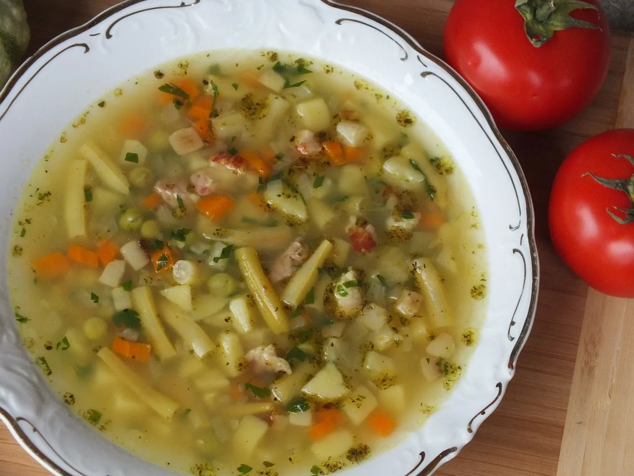 Jarzynowa z groszkiem i fasolką szparagową