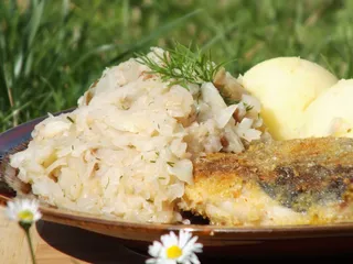 Biała kapusta duszona z jabłkami - 1