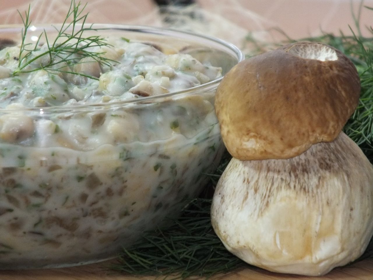 Smalec z grzybami leśnymi