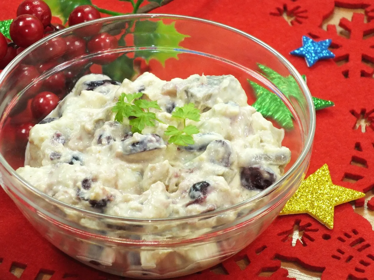 Śledzie z żurawiną i curry
