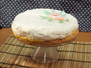 Owocowy torcik z masą budyniową i śmietankową - 12