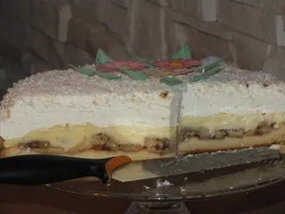Owocowy torcik z masą budyniową i śmietankową - 15