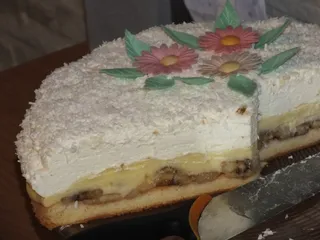 Owocowy torcik z masą budyniową i śmietankową - 16